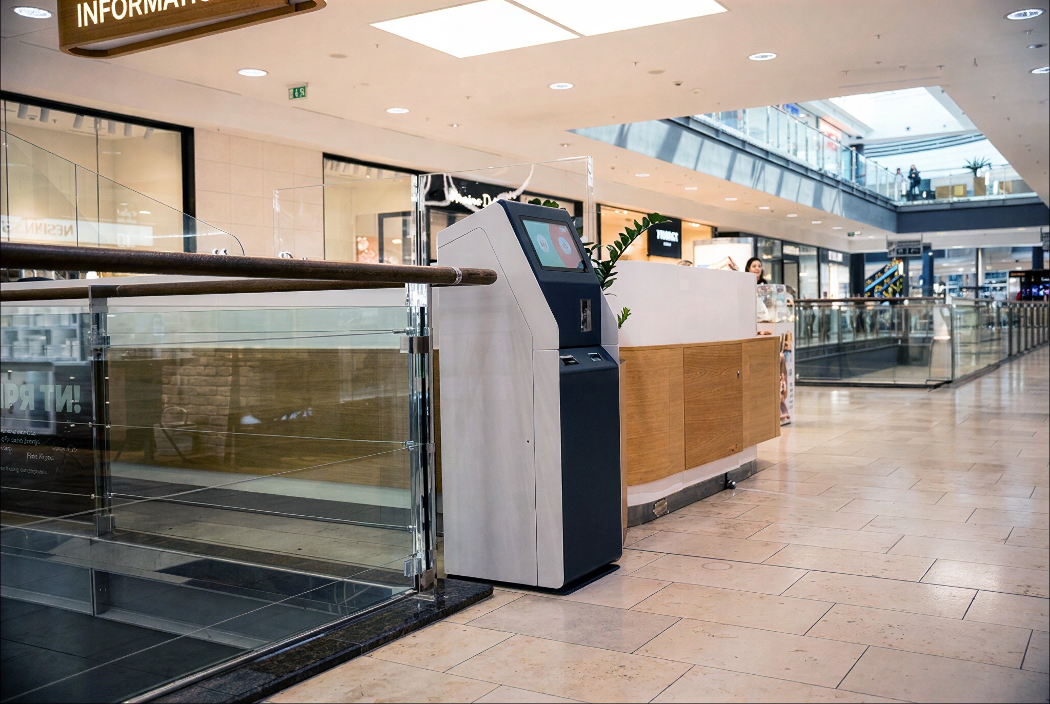 Payment kiosk in a shopping centre