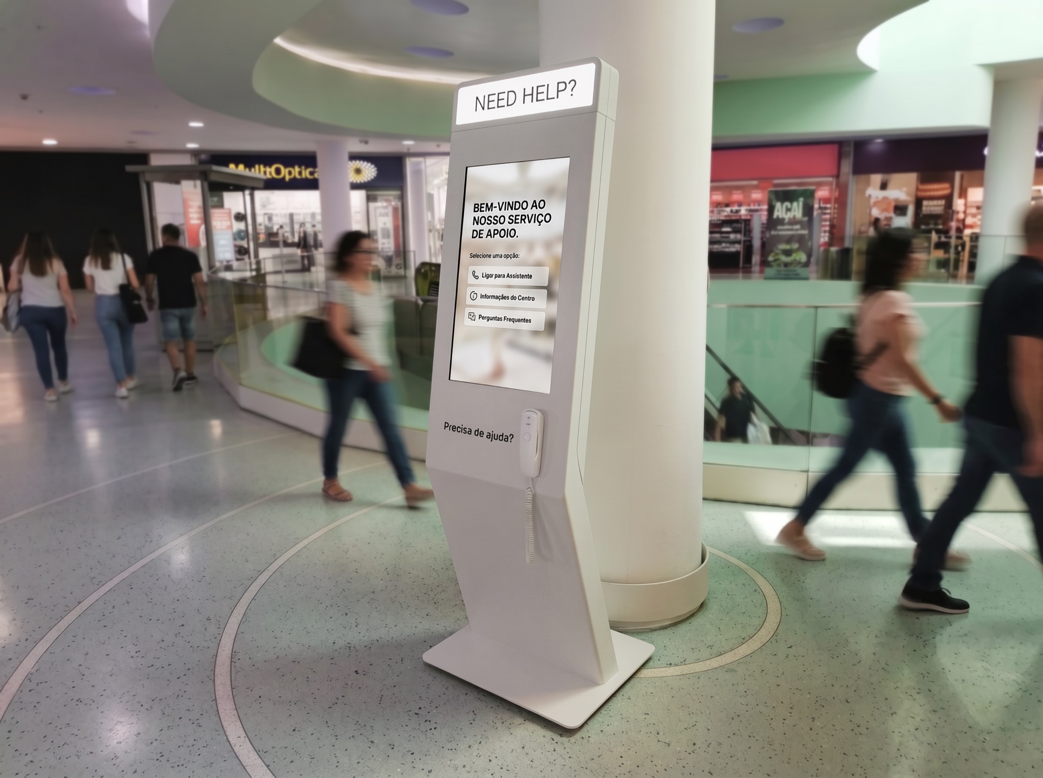 Moobo customer service kiosk in a shopping mall